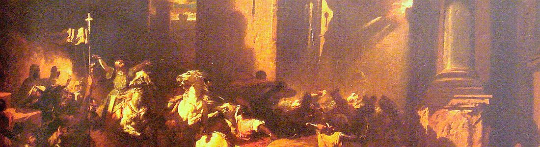 Boemondo conquista Antiochia in un dipinto di Luis Gallait  (1840)