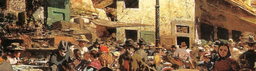 Dipinto di Telemaco Signorini, 188, Mercato di Firenze