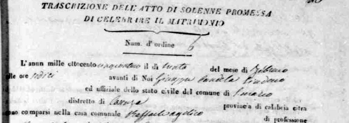 Matrimonio trenta febbraio 1851