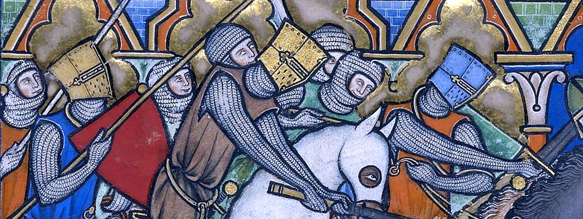 Miniatura con Crociati all'assedio di Antiochia