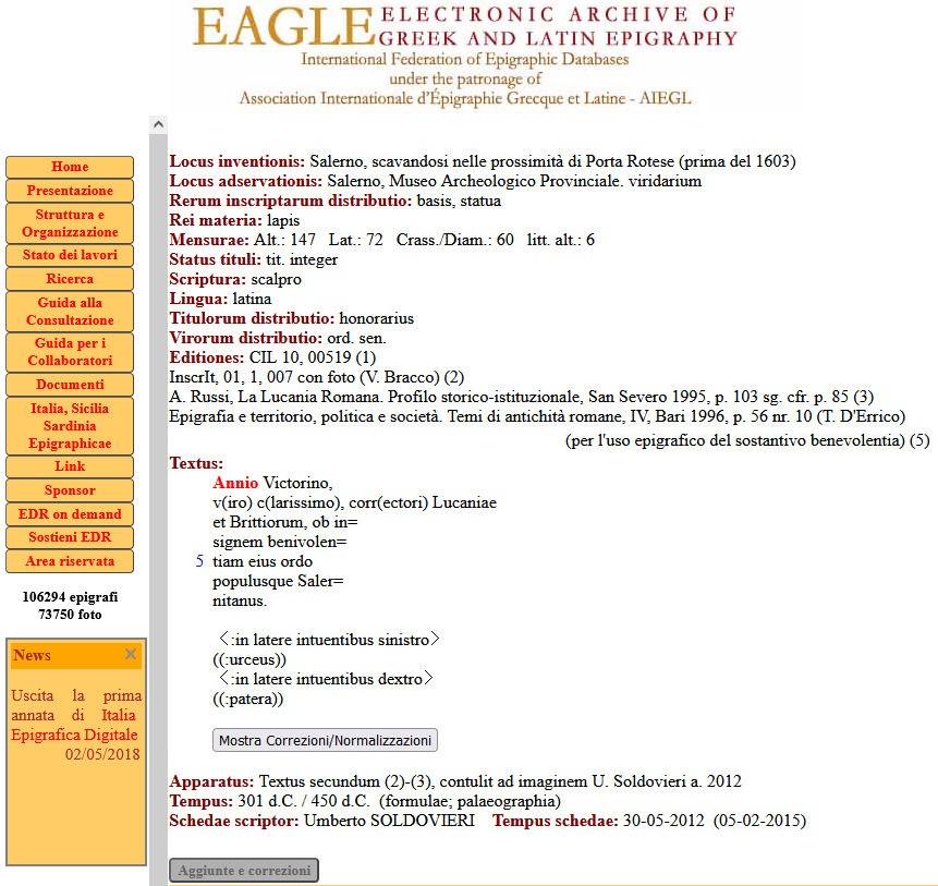 Eagle - Electronic Archive Greek and Latin Epigraphy