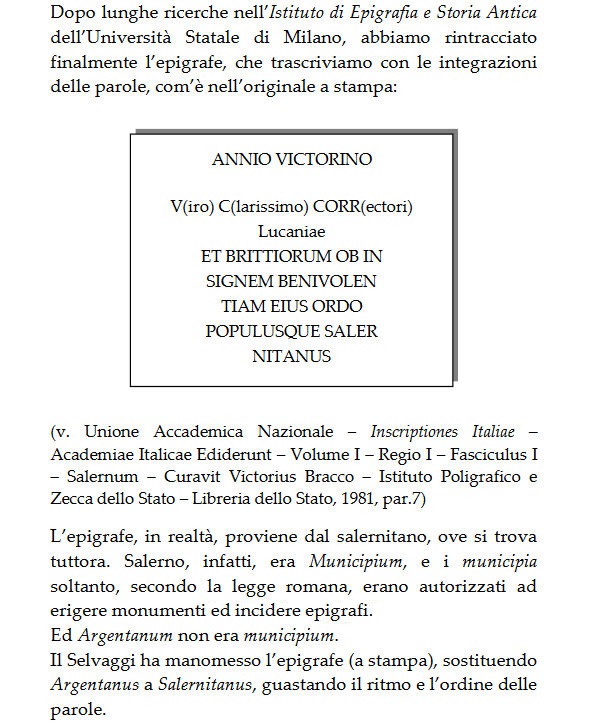 Articolo prof. Guaglianone su epigrafe