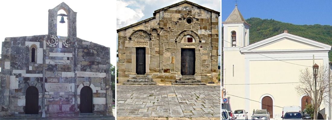 Tre esempi di chiese con due porte di ingresso