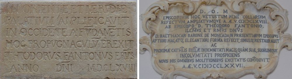 Epigrafi vescovi Fantoni 1668 e de Moncada 1777