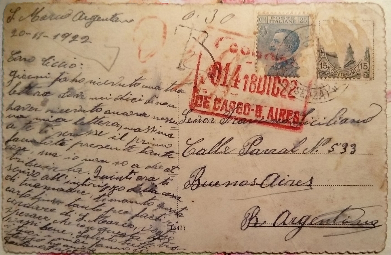 Postal de G. Falcone a Fracesco
