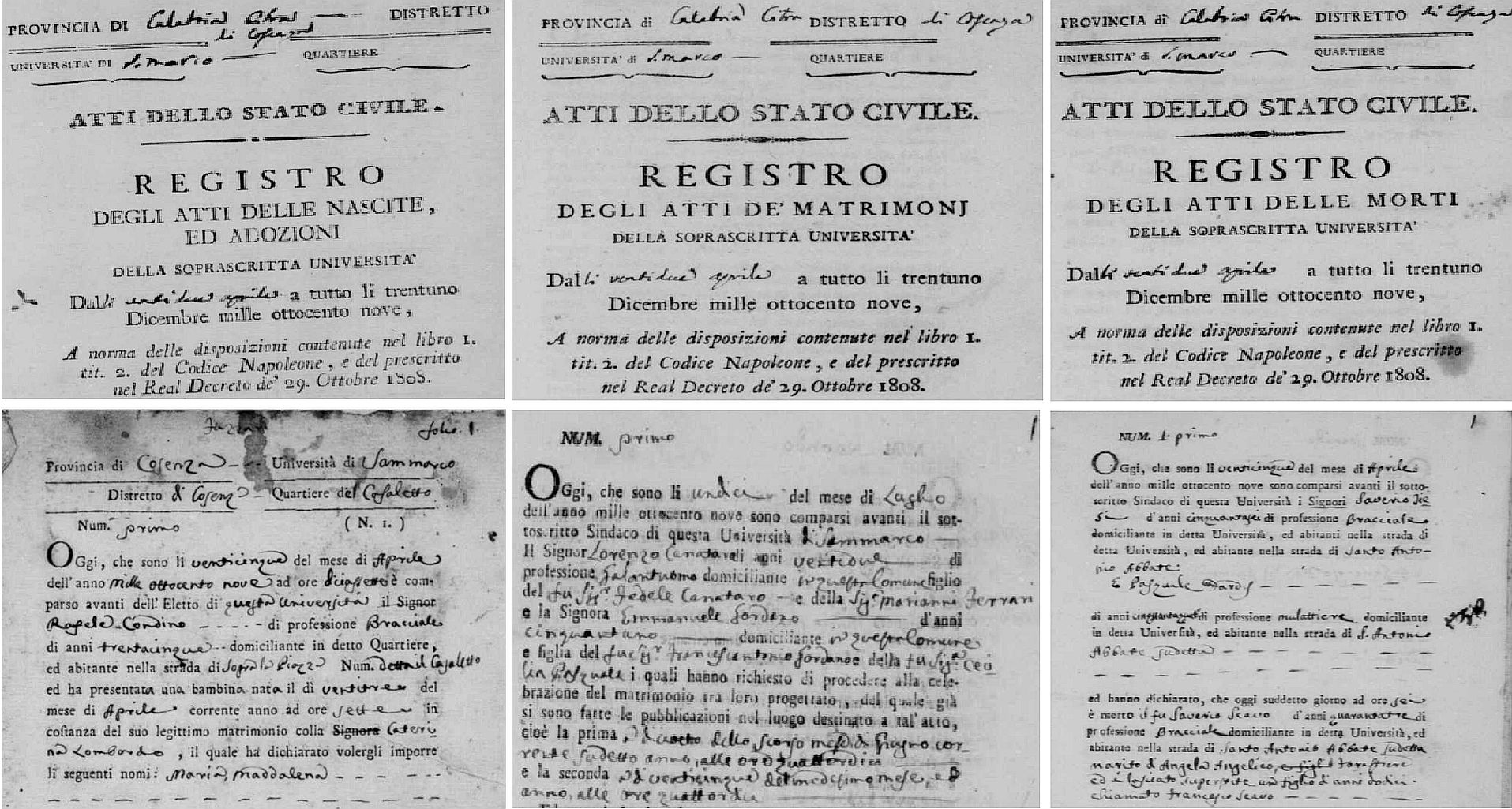 I numeri primi del 1809